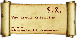 Vavrinecz Krisztina névjegykártya