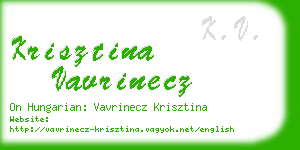 krisztina vavrinecz business card